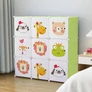 Kép 1/5 - HÖGLER Moduláris Push-Fit Állatos gyerek gardróbszekrény 109 x 109 cm 9 modul