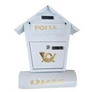 Kép 2/3 - Horganyzott Acél zárható postaláda 37 × 10 5 × 47 cm 2 db kulccsal fehér