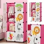 Kép 7/8 - HÖGLER Moduláris Push-Fit Vidám gyerek gardróbszekrény rózsaszín 144 x 74 cm 8 modul 3894