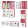 Kép 3/9 - HÖGLER Moduláris Push-Fit Cuki gyerek gardróbszekrény rózsaszín 144 x 112 x 37 cm 12 modul