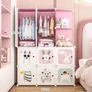 Kép 7/9 - HÖGLER Moduláris Push-Fit Cuki gyerek gardróbszekrény rózsaszín 144 x 112 x 37 cm 12 modul