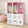 Kép 8/9 - HÖGLER Moduláris Push-Fit Cuki gyerek gardróbszekrény rózsaszín 144 x 112 x 37 cm 12 modul