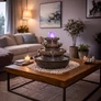 Kép 1/12 - Dekoratív asztali Feng Shui, Szökőkút-csobogó gömb LED lámpa, 27 x 27 x 30 cm, hálózati adapterrel