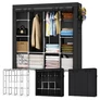 Kép 1/9 - EasyUP XXL nagyméretű mobil gardróbszekrény, 170 x 175 x 45 cm, fekete