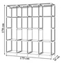 Kép 5/9 - EasyUP XXL nagyméretű mobil gardróbszekrény, 170 x 175 x 45 cm, fekete