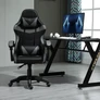 Kép 10/11 - Gamer párnázott puha állítható irodai forgószék, fekete, 150 Kg teherbírással, kihajtható lábtámasszal