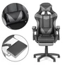 Kép 4/11 - Gamer párnázott puha állítható irodai forgószék, fekete, 150 Kg teherbírással, kihajtható lábtámasszal