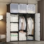 Kép 2/11 - HÖGLER Moduláris Push-Fit Gardróbszekrény, fekete, 145 x 110 cm, 12 modul 