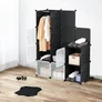 Kép 3/11 - HÖGLER Moduláris Push-Fit Gardróbszekrény, fekete, 145 x 110 cm, 12 modul 