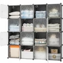 Kép 2/8 - HÖGLER XXL Moduláris Push-Fit szekrény fekete 144 x 144 cm 16 modul