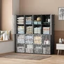 Kép 1/8 - HÖGLER XXL Moduláris Push-Fit szekrény fekete 144 x 144 cm 16 modul