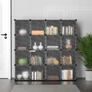 Kép 8/8 - HÖGLER XXL Moduláris Push-Fit szekrény fekete 144 x 144 cm 16 modul