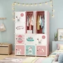 Kép 11/12 - HÖGLER Moduláris Push-Fit Cuki gyerek gardróbszekrény rózsaszín 144 x 109 cm 12 modul
