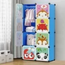 Kép 1/10 - HÖGLER Moduláris Push-Fit Vidám gyerek gardróbszekrény kék 144 x 74 cm 8 modul