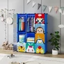 Kép 3/9 - HÖGLER Moduláris Push-Fit Aranyos gyerek gardróbszekrény kék 144 x 109 cm 12 modul