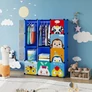 Kép 1/9 - HÖGLER Moduláris Push-Fit Aranyos gyerek gardróbszekrény kék 144 x 109 cm 12 modul
