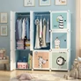 Kép 1/10 - HÖGLER Moduláris Push-Fit Állatos gyerek gardróbszekrény kék 109 x 109 cm 9 modul