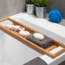 Kép 1/4 - Bambusz fürdőkád tálca, kádpolc, 64 x 15 cm