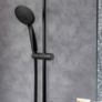 Kép 2/4 - Matt fekete nagyméretű, 110 mm átmérőjű kézi Zuhanyfej, 150 cm hosszú csővel