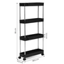 Kép 10/10 - ModernHome Műanyag fürdőszobai polcegység 4 polccal és kerekekkel, fekete, 85 x 12,5 x 38,5 cm