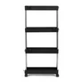 Kép 7/10 - ModernHome Műanyag fürdőszobai polcegység 4 polccal és kerekekkel, fekete, 85 x 12,5 x 38,5 cm