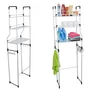 Kép 8/9 - Fürdőszobai aluminium tároló állvány, WC-hez , 3 polcos, 157 x 46 cm