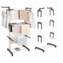 Kép 1/7 - Gurulós fém 3 szintes ruhaszárító