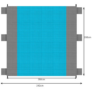 Kép 4/7 - Nagyméretű vízálló strand és piknik takaró, 200 x 200 cm, szürke-kék