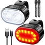 Kép 1/7 - LED-es vízálló Kerékpár első és hátsó lámpa, USB-s