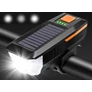 Kép 4/10 - Erős fényű Napelemes és USB-s Cree-T6 LED-es vízálló kerékpár első lámpa, hangos csengővel
