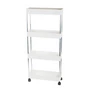 Kép 5/11 - Konyhai-fürdőszobai 4 szintes zsúrkocsi kerekekkel 85 x 38 x 13 cm fehér VG