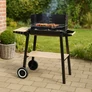 Kép 1/4 - BBQ téglalap faszenes grill, FSC fa elemekkel, 54 x 34 cm tűztérrel, 86 cm magassággal,  TUV GS minősítéssel