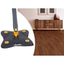 Kép 2/9 - Dupla Lapos felmosó mop padlótisztításhoz csavaró összenyomás funkcióval, szürke, 140 cm