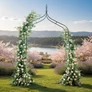 Kép 4/6 - Luaro kerti pergola fém boltív kúszónövényekhez, rózsákhoz, 265 cm magas, 140 cm széles