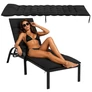 Kép 3/22 - Gardlov black quilted garden lounger cushion