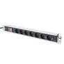 Kép 1/5 - Digitus DN-95402, 2 M, F típus, Alumínium, Fekete, Kína, 7 AC kimenet(ek)