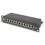 Kép 1/5 - Digitus DN-91612S, RJ-45, Rackre szerelhető, 1U, Fekete, Galvanizált acél, SECC, 280 mm