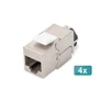 Kép 5/5 - Digitus DN-93617-4, Lapos, Ezüst, RJ-45, LSA, Aljzat, Aljzat
