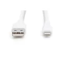 Kép 2/5 - Digitus AK-600108-010-W, 1 M, Lightning, USB A, Dugó, Dugó, Fehér