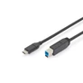 Kép 1/2 - Digitus AK-300149-018-S, 1,8 M, USB C, USB B, USB 2.0, 5 Gbit/s, Fekete