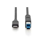 Kép 2/2 - Digitus AK-300149-018-S, 1,8 M, USB C, USB B, USB 2.0, 5 Gbit/s, Fekete