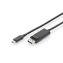 Kép 1/4 - Digitus AK-300333-020-S, 2 M, USB C-típus, DisplayPort, Dugó, Dugó, Egyenes