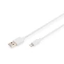 Kép 1/2 - Digitus DB-600106-010-W, 1 M, Lightning, USB A, Fehér, Egyenes, Egyenes