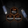 Kép 6/13 - j5create JUC29L08, 0,8 M, USB C, USB C, 40 Gbit/s, Fekete, Kék