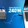 Kép 8/13 - j5create JUC29L08, 0,8 M, USB C, USB C, 40 Gbit/s, Fekete, Kék