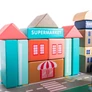 Kép 11/16 - Wooden blocks 115 pcs - city 23519