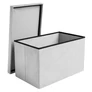 Kép 9/11 - Gray velvet pouf 60x30x30 cm Ruhhy 25994