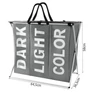 Kép 3/6 - Laundry basket - 3 compartments on a foldable frame