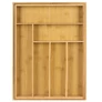 Kép 13/14 - Bambusz Evőeszköztartó 6-8 Rekesz Kihúzható 33.5-50x45.5x5cm