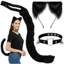 Kép 1/7 - 3-piece cat/fox costume, black, Ruhhy 26587